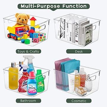 KAZIPA Clear Plastic Storage Bins for Home Organization