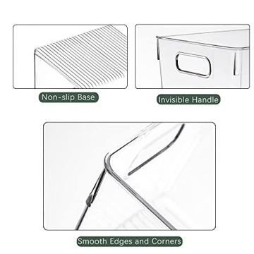 KAZIPA Clear Plastic Storage Bins for Home Organization
