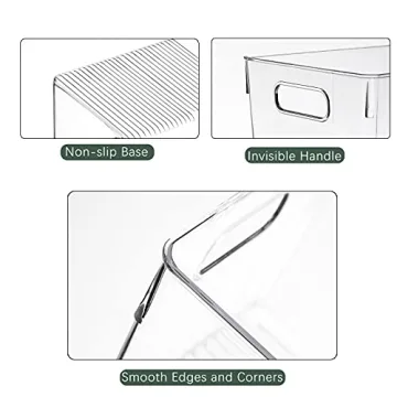 KAZIPA Clear Plastic Storage Bins for Home Organization