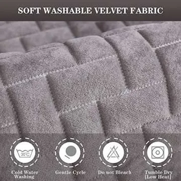 TEWENE Couch Cover, Sofa Cover Couch Covers Sectional Couch Covers Anti-Fading Sofa Slipcover for Dogs Cats Pet Love Seat Armrest Backrest Cover Light Grey 36''x36''(Only 1 Piece/Not All Set)