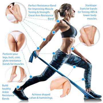 Resistance Bands Set. 5 Pack Non-Latex Physical Therapy, Professional Elastic Band. Perfect for Home Exercise, Workout, Strength Training, Yoga, Pilates, Rehab or Gym Leg Upper, Lower Body