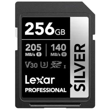 Lexar 256GB Professional Silver SDXC Memory Card for 4K Video Recording