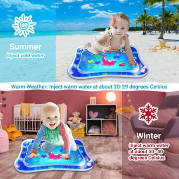 ZMLM Inflatable Tummy-Time Water Mat for Babies