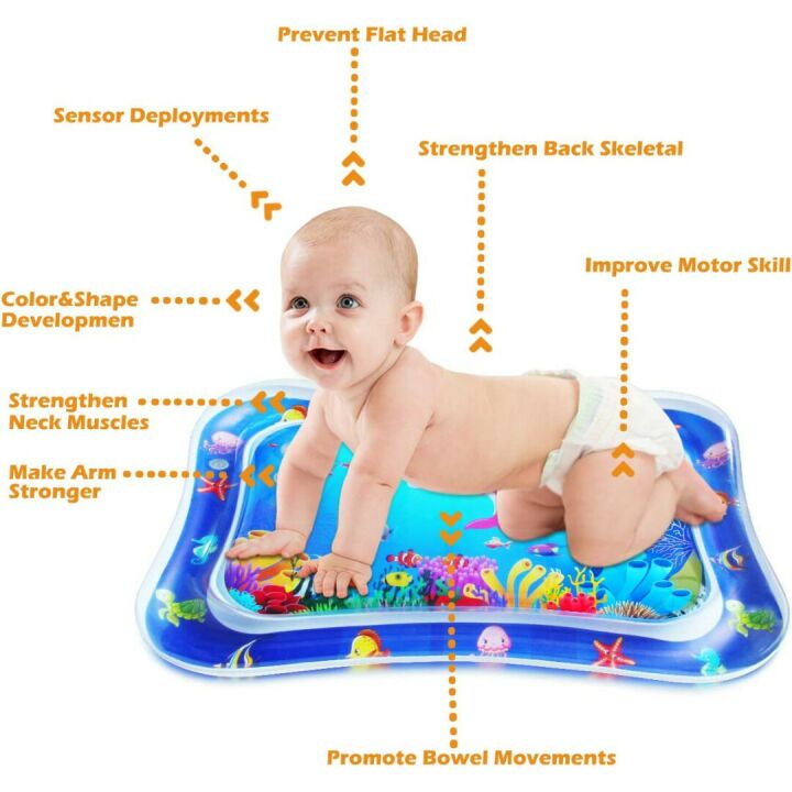 ZMLM Inflatable Tummy-Time Water Mat for Babies