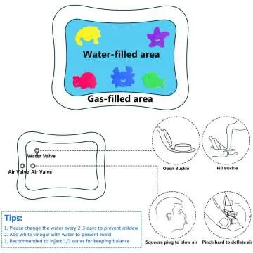 ZMLM Inflatable Tummy-Time Water Mat for Babies