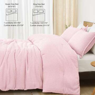 PHF Ultra Soft Waffle Weave Comforter Set King Size