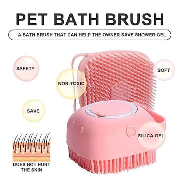 BLMHTWO Pet Bath Brush Dog Scrubber for Bath Pet Shampoo Brush Dog Bathing Brush Pet Bubble Brush wi...