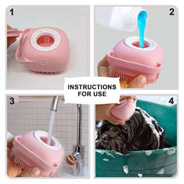 BLMHTWO Pet Bath Brush for Dogs and Cats - Soft Silicone