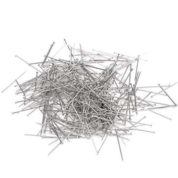 1000PCS Fine Straight Pins, Durable Stainless Steel Dressmaker For Sewing with Plastic Boxes, Flat Head, Satin Pins for Jewelry Making, Sewing Crafts