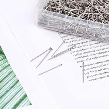 1000PCS Fine Straight Pins, Durable Stainless Steel Dressmaker For Sewing with Plastic Boxes, Flat Head, Satin Pins for Jewelry Making, Sewing Crafts