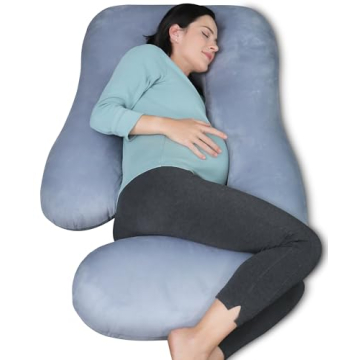 MOON PARK U-Shaped Pregnancy Pillow - Full Body Support for Back, Belly, Hips & Legs - Grey