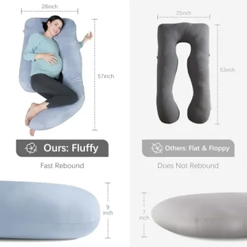MOON PARK U-Shaped Pregnancy Pillow Full Body Support Grey
