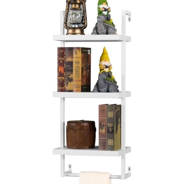 FUSUNBAO Floating Shelves, Wall Shelves for Living Room, Bathroom, Kitchen, Bedroom, 3-Tier Shelves ...