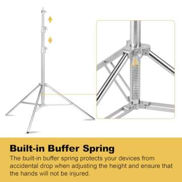 Heavy Duty Light Stand 9.18ft/2.8m Stainless Steel Light Stand for Head Light, Strobe Light, Softbox, and Other Photography Equipment