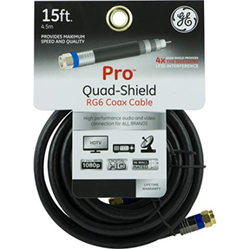 50 ft GE RG6 Coaxial Cable with Quad Shield