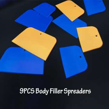 Durable TuNan 9 PCS Plastic Body Filler Spreaders