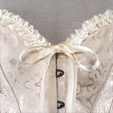 Women Plus Size Corsets Bustier Top Waist Belt Costumes X-Small Beige