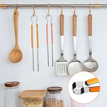 TXIN 3 Sizes BBQ Tongs, Colorful Professional Grill Tongs for Kitchen Cooking Serving, Stainless Steel Tongs for Grill Accessories