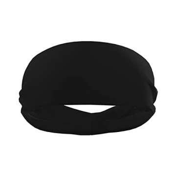 Custom Sport Headbands for Men Women Personalized Design Your Image Text Logo Sweat Band Breathable Soft Sweat Wicking Sweatband for Exercise Yoga Basketball Black