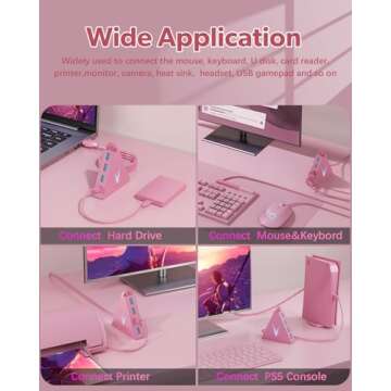 JoyReken 4-Port USB Hub FlyingVHUB Stylish & Functional