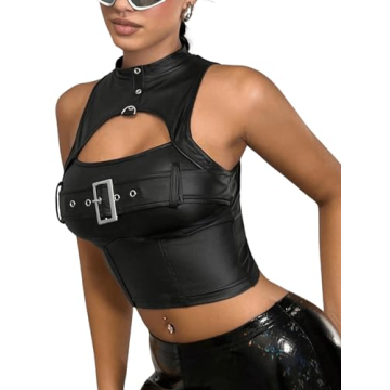 BEAUDRM Faux Leather Tank Top - Stylish & Edgy Crop