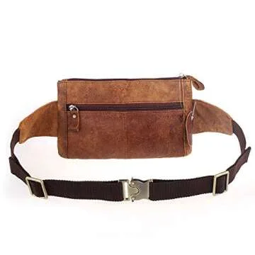 Stylish Loyofun Unisex Brown Leather Waist Bag