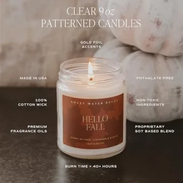 Sweet Water Decor Pumpkin Spice Candle - Cozy Autumn Scented Soy Candle in Clear Jar