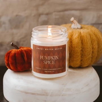 Pumpkin Spice Candle - Fall Scented Soy Candle with 40 Hours Burn