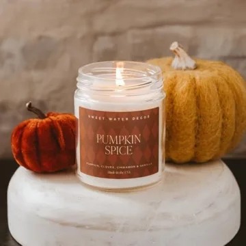 Pumpkin Spice Candle - Fall Scented Soy Candle with 40 Hours Burn