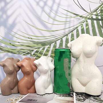 Body Vase Female Form Power Cute Vase Body Art Modern Décor Boho Decoration Sculpture Bud Vase for Flower (Ivory, Large)
