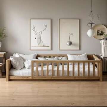 PVWIIK Montessori Twin Floor Bed for Safe Sleep