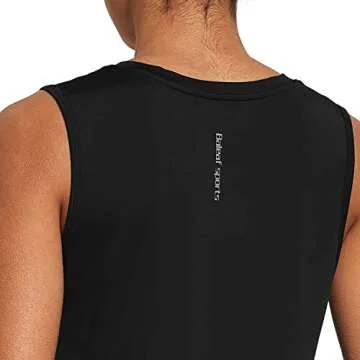 BALEAF Workout Tank Tops for Women Sleeveless Running Shirts Activewear Gym Yoga Tops Black Size S