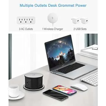 Automatic Pop up Power Outlet with Wireless Charger for Countertops