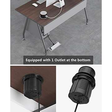 Automatic Pop up Power Outlet with 15W Wireless Charger,Pop up Electrical Outlets for Countertops,4.7'' Diameter Round Pop Up Counter Outlet with 4 Outlets,2 USB,Hidden Outlet,Pop Out Outlet Black