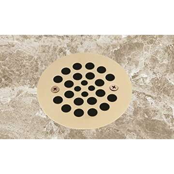 Artiwell 4-1/4“ Shower Strainer Drain Trim Set, Screw-in Shower Strainer Drain Cover, Plastic-Oddities Style Replacement Strainer Grid,Machine & Self-Tapping Screws Included (Champagne Bronze)