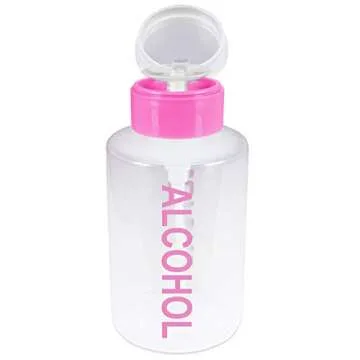 Beauticom 9 oz Alcohol Labeled Push Down Liquid Pumping Dispenser Empty Bottle, Professional, Personal, Laboratory, Dentist, Salon, Nail Care, Hospital use (9 oz, Gray w/Alcohol Imprinted)