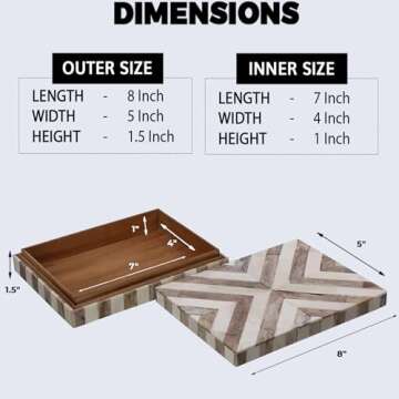 Handicrafts Home Handmade Chevron Pattern Decorative Box - Storage Organizer, Decor Centrepiece, Mem...