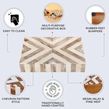 Handmade Chevron Decorative Storage Box for Home Decor