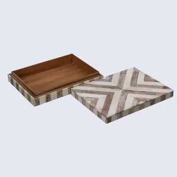 Handmade Chevron Decorative Storage Box for Home Decor