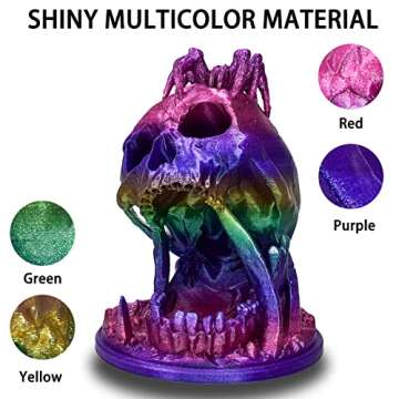 LOCYFENS Rainbow PLA Filament 1.75mm - Shiny Multicolor 3D Printing Filament for Creative Projects