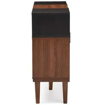 Baxton Furniture Studios Anderson Mid-Century Retro Modern Oak and Wood Sideboard Storage, Espresso