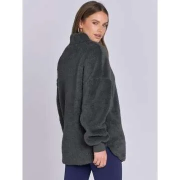 Cozy ANRABESS Fleece Zip Up Sweatshirt for Women 2024