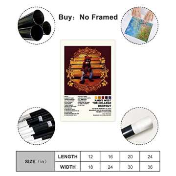 DIANSHANG Kanye Posters The College Dropout Album Cover Canvas Poster Cool Wall Decor Art Print Post...