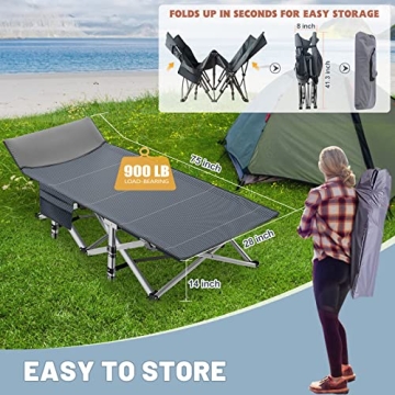 Slsy Portable Folding Camping Cot with Carry Bag for Travel