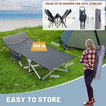 Slsy Portable Folding Camping Cot with Carry Bag for Travel
