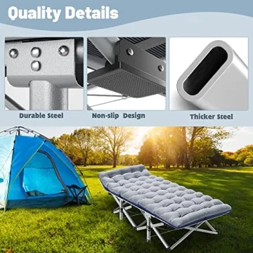 Slsy Portable Folding Camping Cot with Carry Bag for Travel