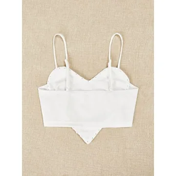 WDIRARA Women's Chic Pearls Sleeveless Crop Top