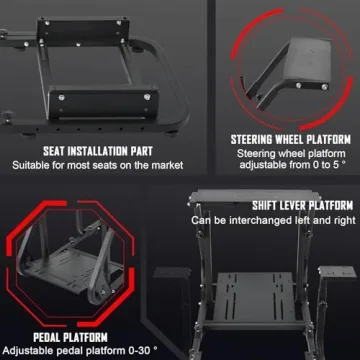 Hottoby Racing Simulator Cockpit Adjustable for Logitech/Fanatec