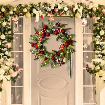 Handcrafted 20" Christmas Wreaths for Festive Decor
