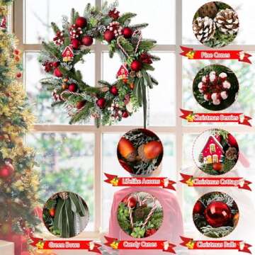 Handcrafted 20" Christmas Wreaths for Festive Decor